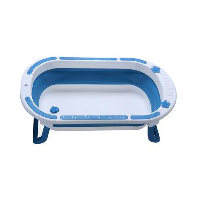 China PP+TPE New Arrival Saving Standing Space Portable Kids Grade Collapsible Plastic Newborn Foldable Baby Bathtub for sale