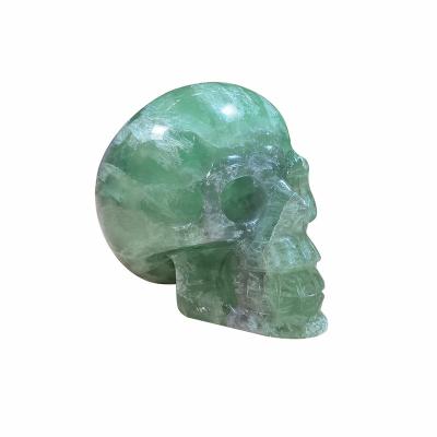 China Wholesale Fluorite Green Skulls Crystal Gemstone Agate Jjade Jasper Energy Healing Natural Stone Skulls From Europe for sale