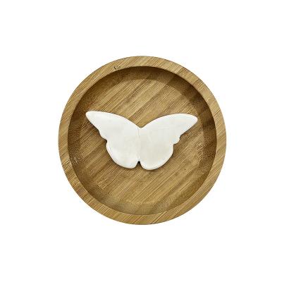 China 2022 Europe New Product Natural White Jade 3D Flying Ivory Butterfly Crystal Crafts For Home Decoration for sale