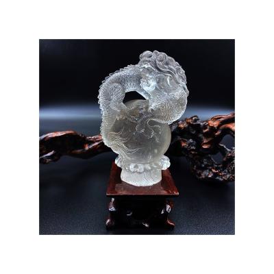 China Art New Arrival Manufacturer Natural folk color Crystal China Dragon Shape Crafts for sale for sale