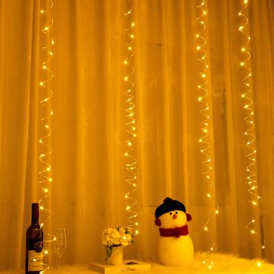 China USB Copper Wire Curtain Light Holiday Lighting Bedroom DecorRemote Control USB Copper Wire Curtain Light Christmas Home Party Decoration Garland for sale