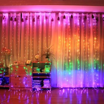 China Garden Rainbow Color LED Curtain String Light Fairy Led Christmas Lights for sale