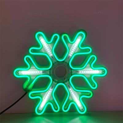 China 2022 Hotel Decorative Outdoor LED Chasing Christmas Snowflake Star Pattern Neon Light for sale