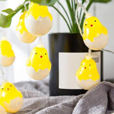 China Yellow PVC+Copper Wire+LED Chicken LED String Light Easter Eggshell Chicken Light for Indoor Festival Decoration for sale