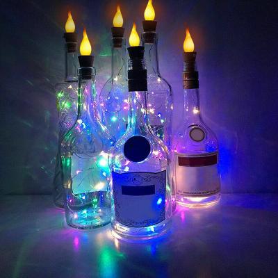 China Theme Park Holiday Christmas Coloful Decoration 20 Led Wine Bottle Cork Copper Wire Light Copper Lamp for sale