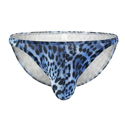 China Leopard Printing Men's Breathable Sexy Triangle Low U Waist Convex Panties for sale