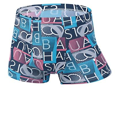 China Ultrathin Printed Plus Size Silk Print Mens Mid Waist Ice Boxer Breathable Briefs for sale