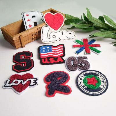 China Wholesale 3D Sew On High Quality Chenille Patches Custom Logo Patches Colorful Towel Chenille Letters for sale