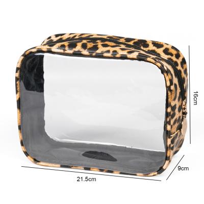 China 2020 YIWU simple custom logo transparent pvc clear fashionable make up bag for sale