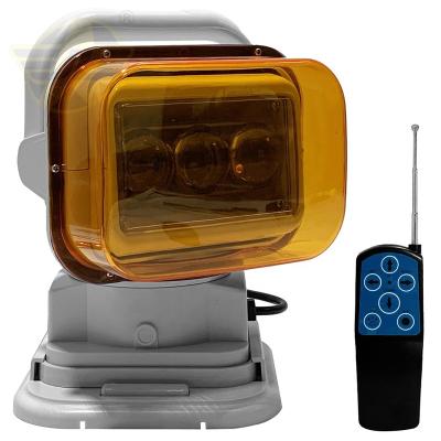 China Metal + Portable PU ATV UTV Spotlight With Car Mount Amber Yellow LED Warning Spotlight With Remote Control for sale