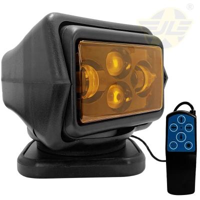 China 12V Marine Spotlight 24V 60W 360 Degree Rotating Searchlight with Magnetic Remote Control Roof Work Lights for Truck Pickup JLS001B-YL for sale