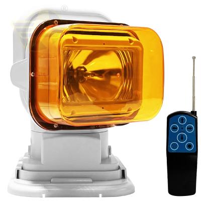 China 24V 70W Powerful Halogen Headlight Amber Yellow Magnetic Car Roof Rotating Search Warning Light With Remote Control JLS009W-YN24V for sale