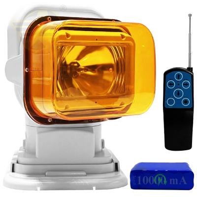 China Powerful Halogen Marine Spotlight Magnetic Car Roof Yellow Handheld Rotating Warning Light With Remote Control SUV ATV Truck Off-Road Pickup Boat Other for sale