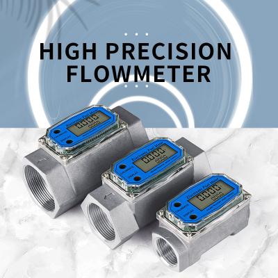 China Measuring Liquid Alcohol Mini Turbine Flowmeter High Precision Micro Small Electronic Digital Turbine Flow Meter For Water Fuel Diesel Gasoline for sale