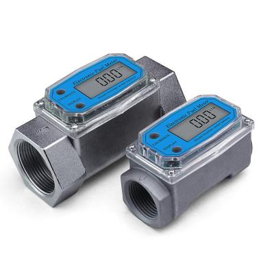 China Mini Digital Turbine Flowmeter Diesel Liquid Fuel Flow High Precision 304 Stainless Steel Electronic Turbine Flow Meter for sale