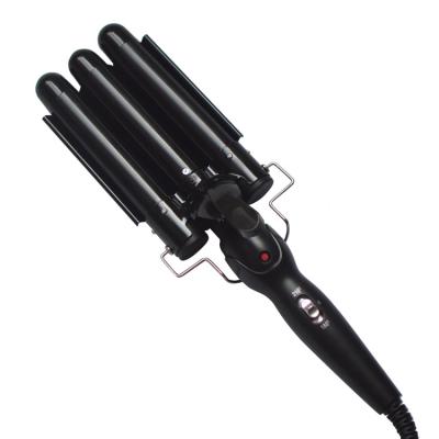 China 3 Barrel Hair Curler Iron Professional Curling Ceramic Quick Heating 1 Inch Hair Hesitate Wave Curler Hair Styling Tools for sale