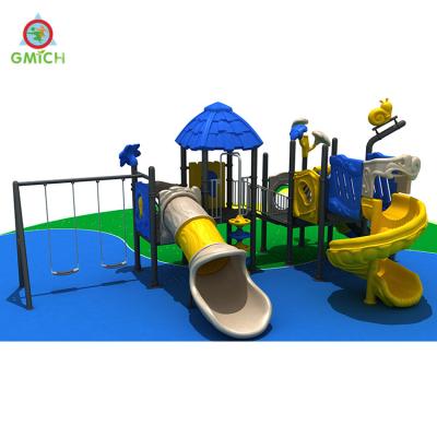 China Durable Kids Outdoor Amusement Playground Customized Color Swing Slide Set for sale