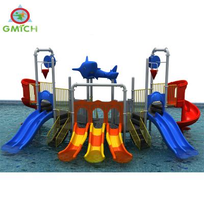 China Large Durable Outdoor Multifunctional Commercial Plastic Pool Game Equipment Kids Playground Park Water Slide for sale