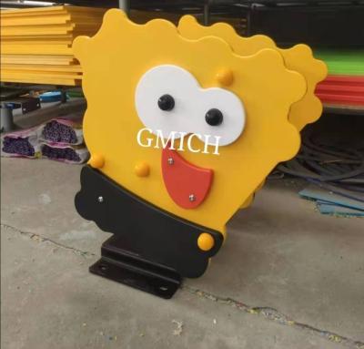 China PE Board Playground Equipment Spring Rider PE Board Horse Spongebob Cartoon Toys Park Rocking Horse for sale