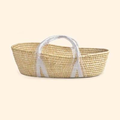 China Wholesale Woven Portable Baby Moses Basket Crib Corn Corn Husk for sale