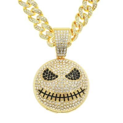 China Chain Cuba Europe And New Full Face Monster Ghost Star Ball USA Men's Diamond Pendant Necklace for sale