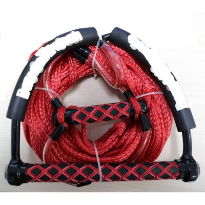 China Wakeboarding Rope PE Cavity Braided Water Ski Wakeboard Tow Harness Rope 1 Section 75' Feet Red Wakeboarding Rope for sale