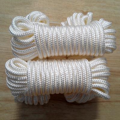 China Packing Rope 4mm/5mm Polyester White Diamond Braided Rope , Nylon Braided Rope for sale