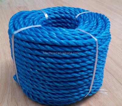 China Wrapping PP Split Film Blue Color 12 Mm 3 Strands Twisted PP Raffia Rope Roll for sale