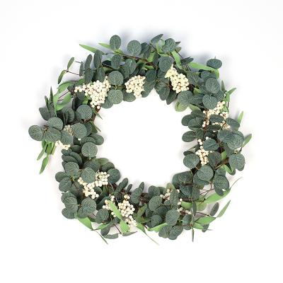 China Touch natural high quality artificial leaves green eucalyptus garland for main entrance decoration for sale