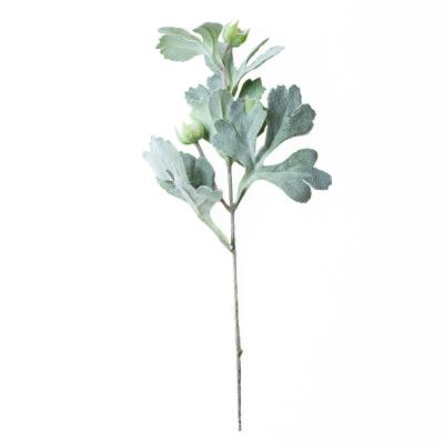 China Wholesale diy natural touch green plant material leaf flocked artificial leaves for flower arrangement for sale