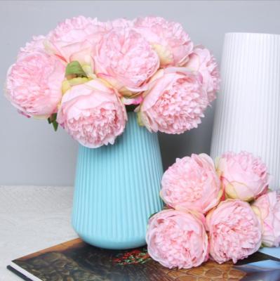 China Naturally Beautiful Natural Touch 5 Heads Peony Flower Bouquet Artificial Flowers Wholesale for sale