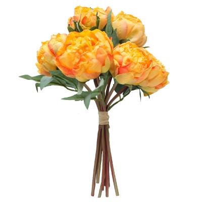 China Hot-selling Eco-friendly Roasted Artificial Silk Flowers Peony Bouquet For Home Wedding Party for sale