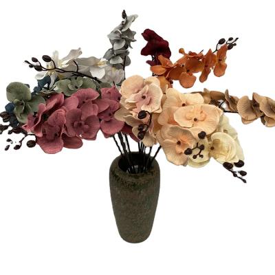 China Eco-friendly Silk Top 9 Colors Large Multiple Heads Artificial Orchids For Sale for sale