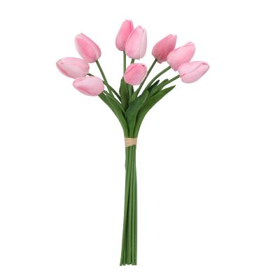 China Who respects the environment; Real Touch Amazon Hot Sale Mini Artificial Flowers PU Tulips Bouquet for Party Home Wedding Decor for sale