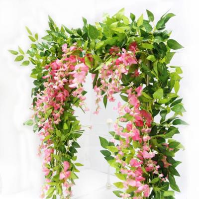 China Quality Appropriate Price Natural Touch Guaranteed Artificial Flowers Weave Artificial Wisteria Wreath for sale