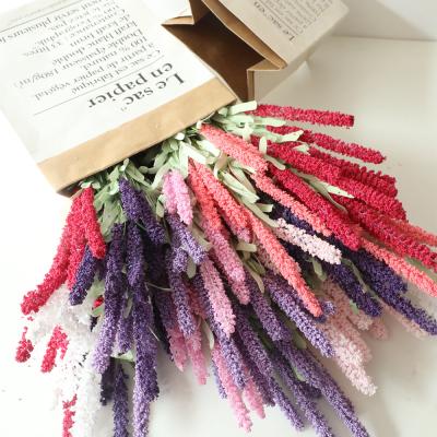 China Hot Sale Eco-friendly 12 Heads Wedding Decoration Flowers Foam Artificial Lavender Flower In Bulk for sale