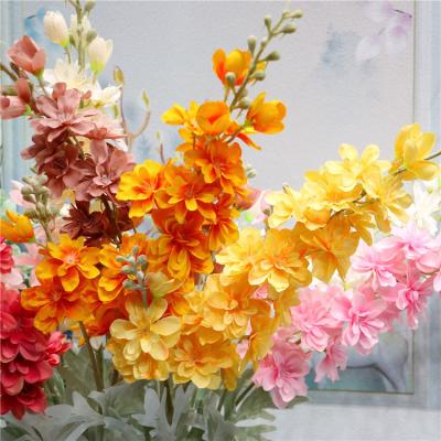 China Eco-friendly real touch flocked artificial hyacinth flower delphinium flowers for home decor for sale