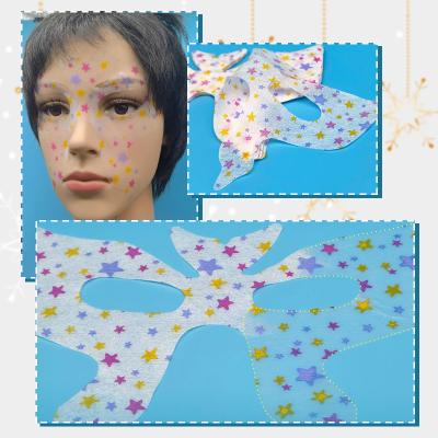 China 30gsm Tencel Transparent Eye Mask Fabric Star Print Transparent Spunlace Nonwoven Fabric Dry Eys Mask Sheet Spunlace Fabric Eyes Patches for sale