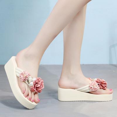 China 2021wholesale quality Professional Anti-slippery Girl Flip Flops Flower Casual Women's Slippers for sale