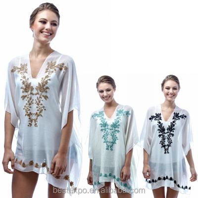 China New 2016 latest anti-pilling fashion chiffon blouse designs summer wholesale top fancy poncho for sale