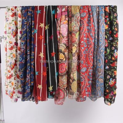 China Polyester blended 2018 new cotton women's polyester shawl fashion hot sale chinese indian silk scarf for sale