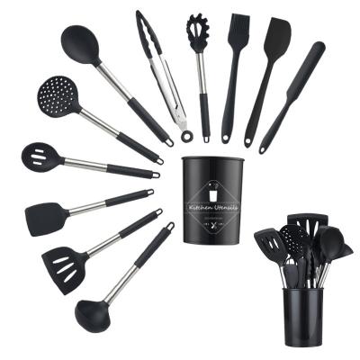 China New Type Minimalist Silicone Kitchenware Set Silicone Kitchen Tools Stainless Steel Stock Kitchenware for sale