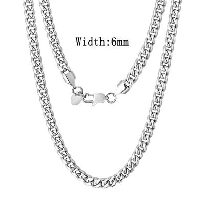 China Wholesale Custom Hiphop Hiphop 18K Gold Plated 6mm 361l Stainless Steel Cuban Link Chain Necklace for sale