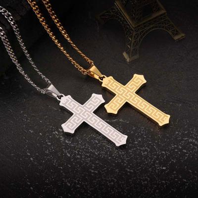 China Wholesale Custom Hiphop Charm Stainless Steel Gold Plated Hip Hop Cross Pendant for sale