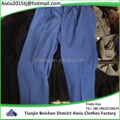 China High Quality 100% Cotton Summer Used Clothing Mens Dacron Pants In Bales for sale