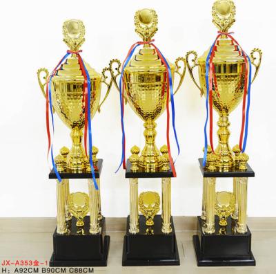 China Europe Best Selling Trophy Designs Unique Sculpture Metal Trophy for sale