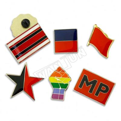 China Custom Factory Manufacturers Pin Europe Badge Lapel Pin Custom Hard Enamel Lapel Pin Bulk for sale