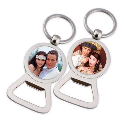 China Viable Wholesale Sublimation Bottle Opener Key Chain Wedding Favor Stainless Steel Bottle Opener for sale