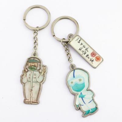 China Hot Sale Fashion Metal Astronaut Metal Charm Keychain Metal Anime Figures Charms Key Chain for sale