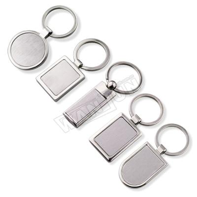 China Custom Rectangular Metal Key Chain Sublimation Blank Metal Rectangular Key Chain for sale